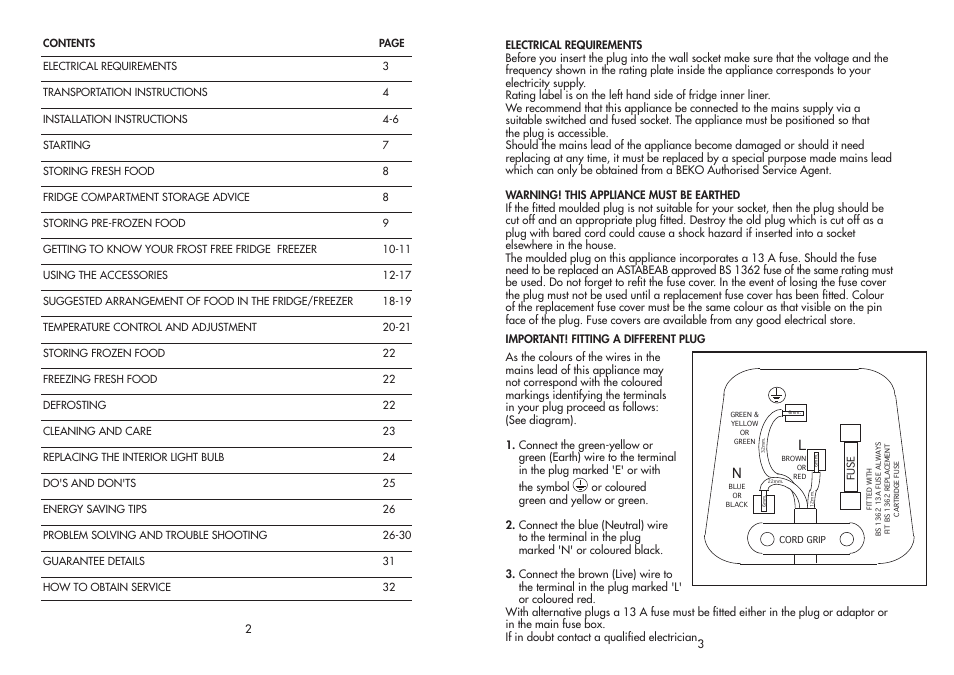 Beko AB910 User Manual | Page 3 / 18