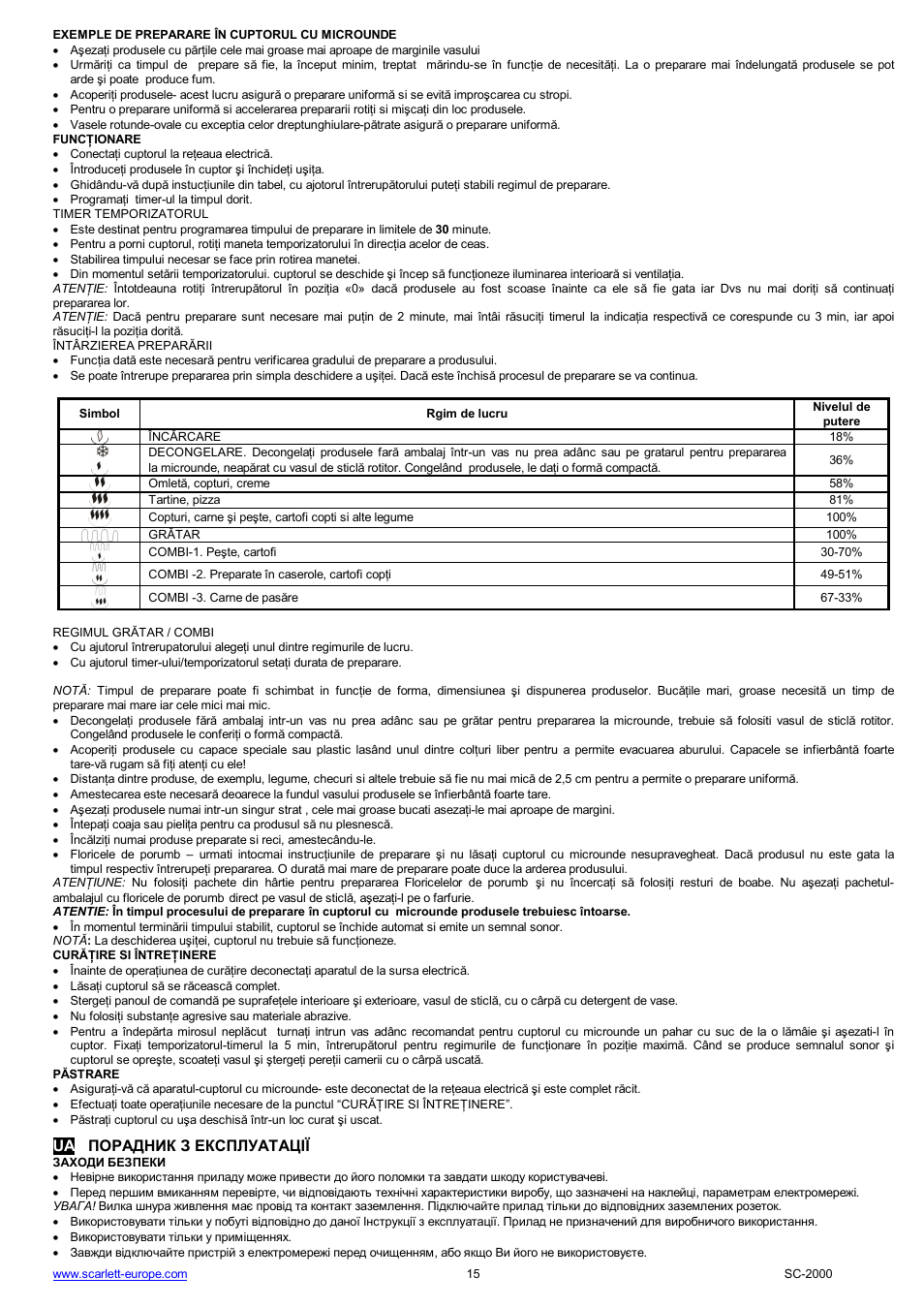 Scarlett SC-2000 User Manual | Page 15 / 34