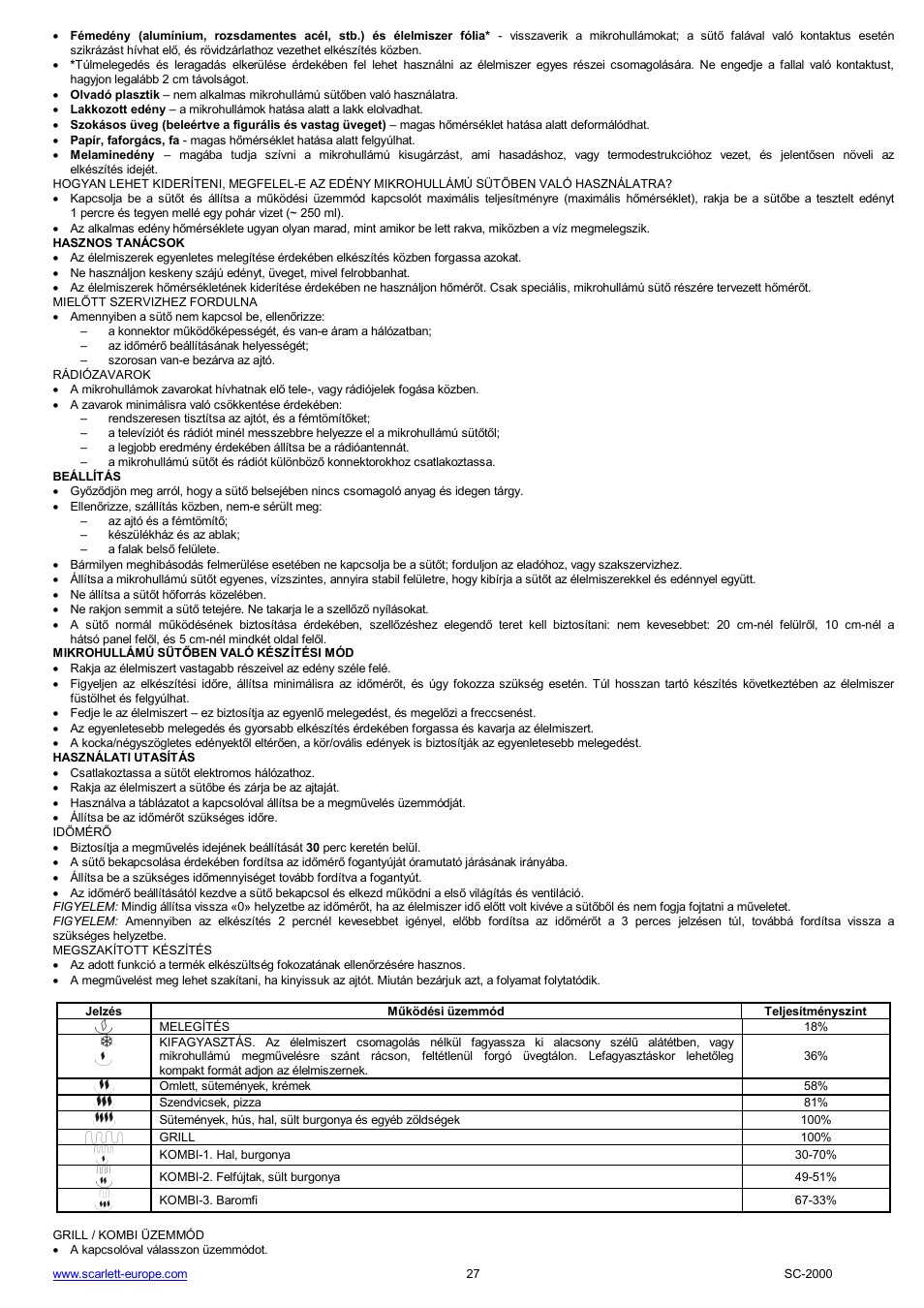 Scarlett SC-2000 User Manual | Page 27 / 34