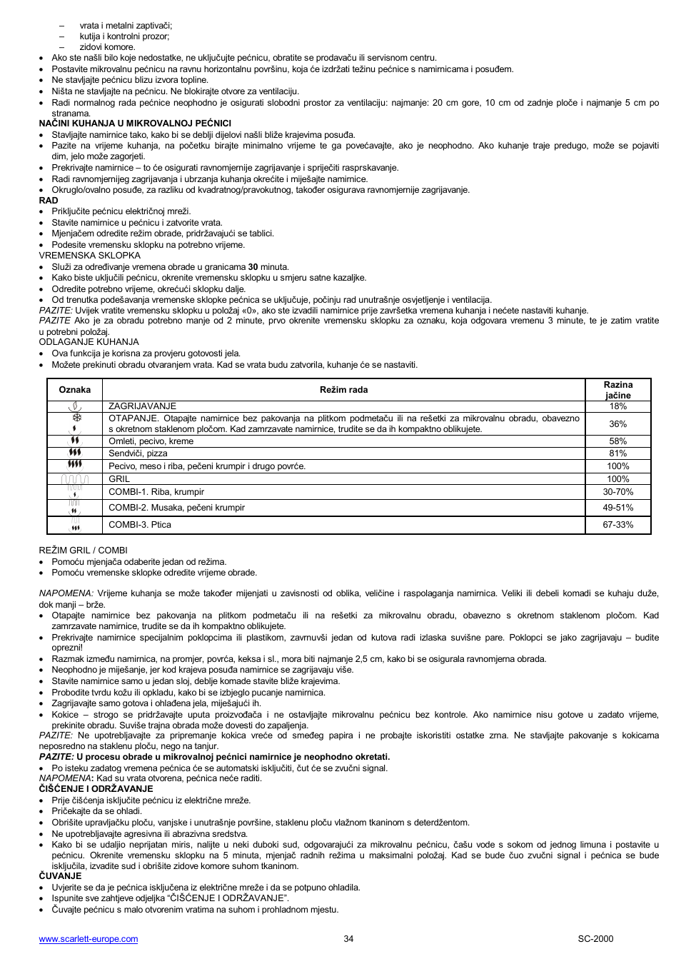 Scarlett SC-2000 User Manual | Page 34 / 34