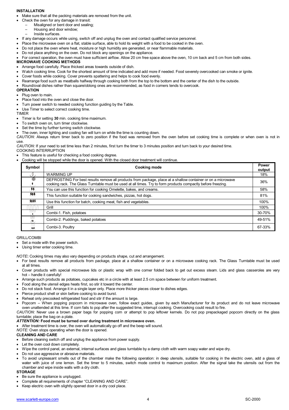 Scarlett SC-2000 User Manual | Page 4 / 34