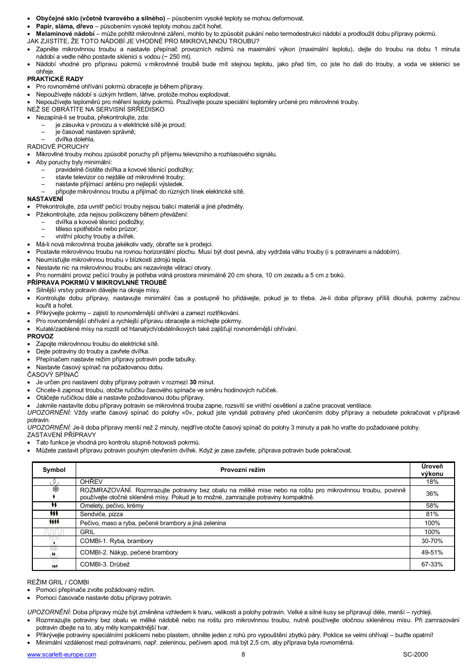 Scarlett SC-2000 User Manual | Page 8 / 34