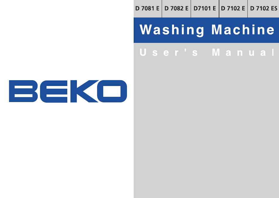 Beko D7082E User Manual | 24 pages