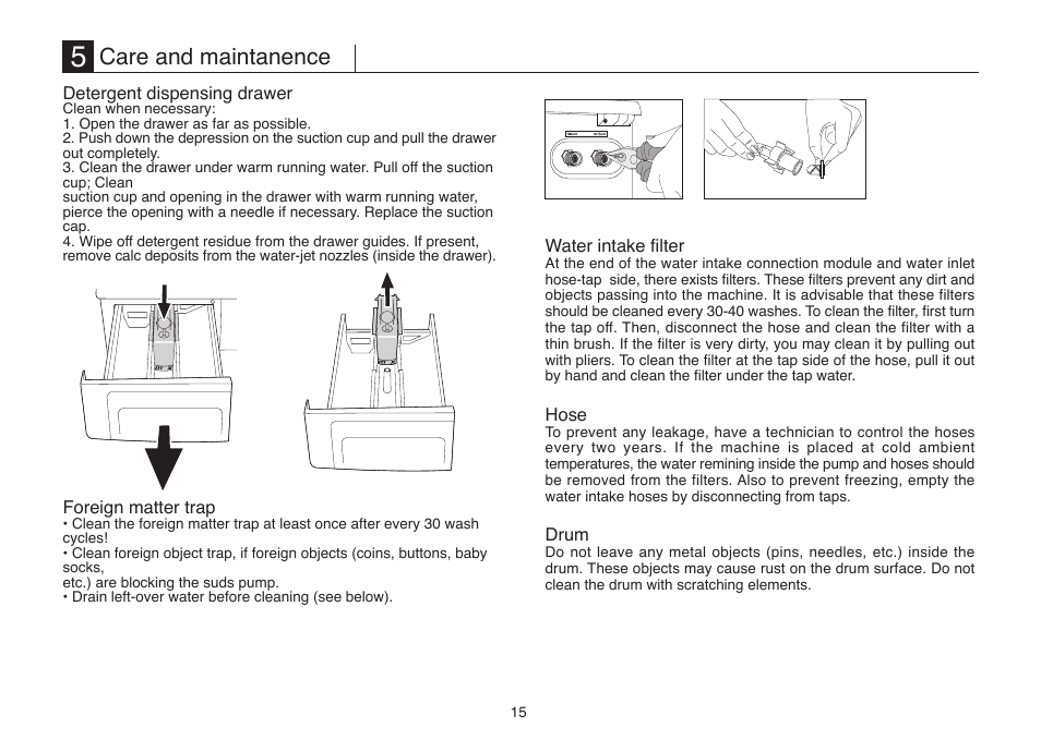 Care and maintanence | Beko D7082E User Manual | Page 18 / 24