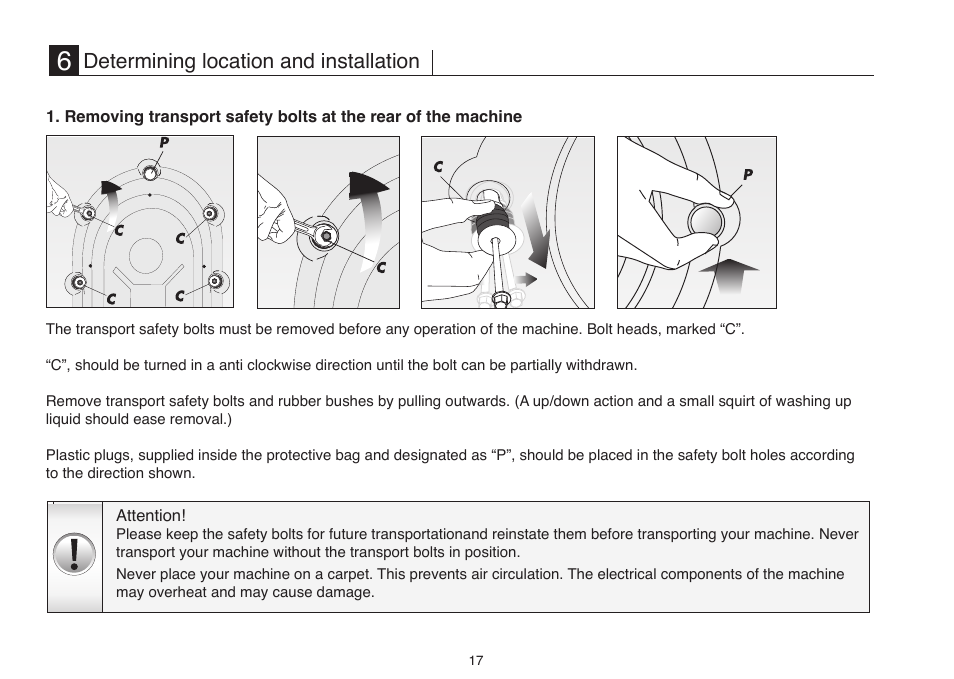 Determining location and installation | Beko D7082E User Manual | Page 20 / 24