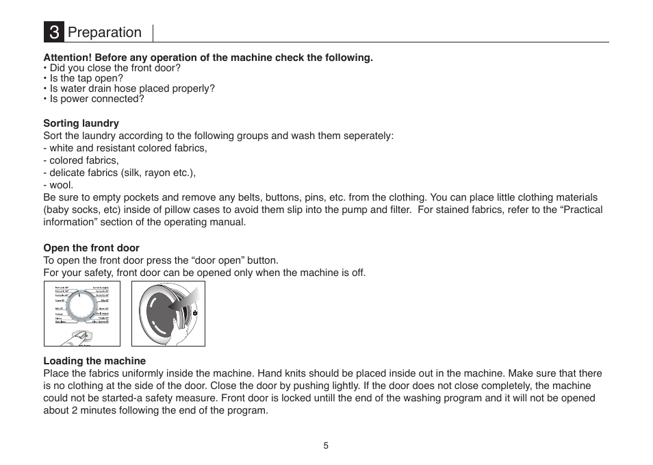 Preparation | Beko D7082E User Manual | Page 8 / 24