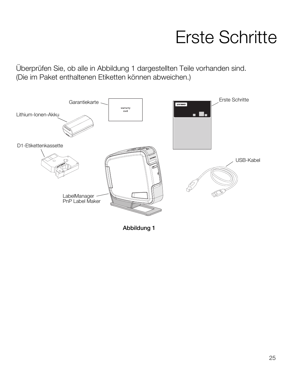 Erste schritte | Dymo LabelManager PnP User Manual | Page 29 / 38