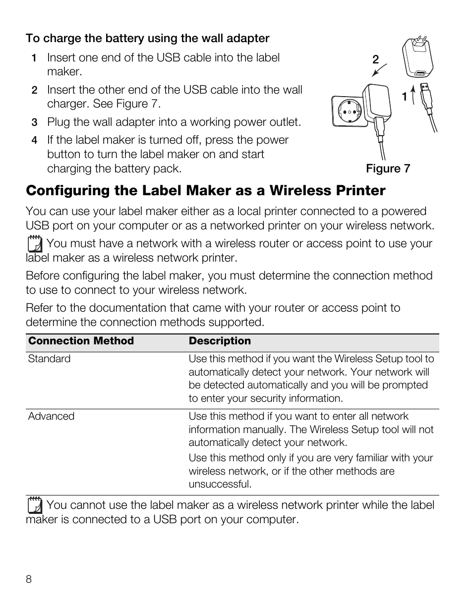 Configuring the label maker as a wireless printer | Dymo LabelManager Wireless PnP Quick Start Guide User Manual | Page 12 / 62