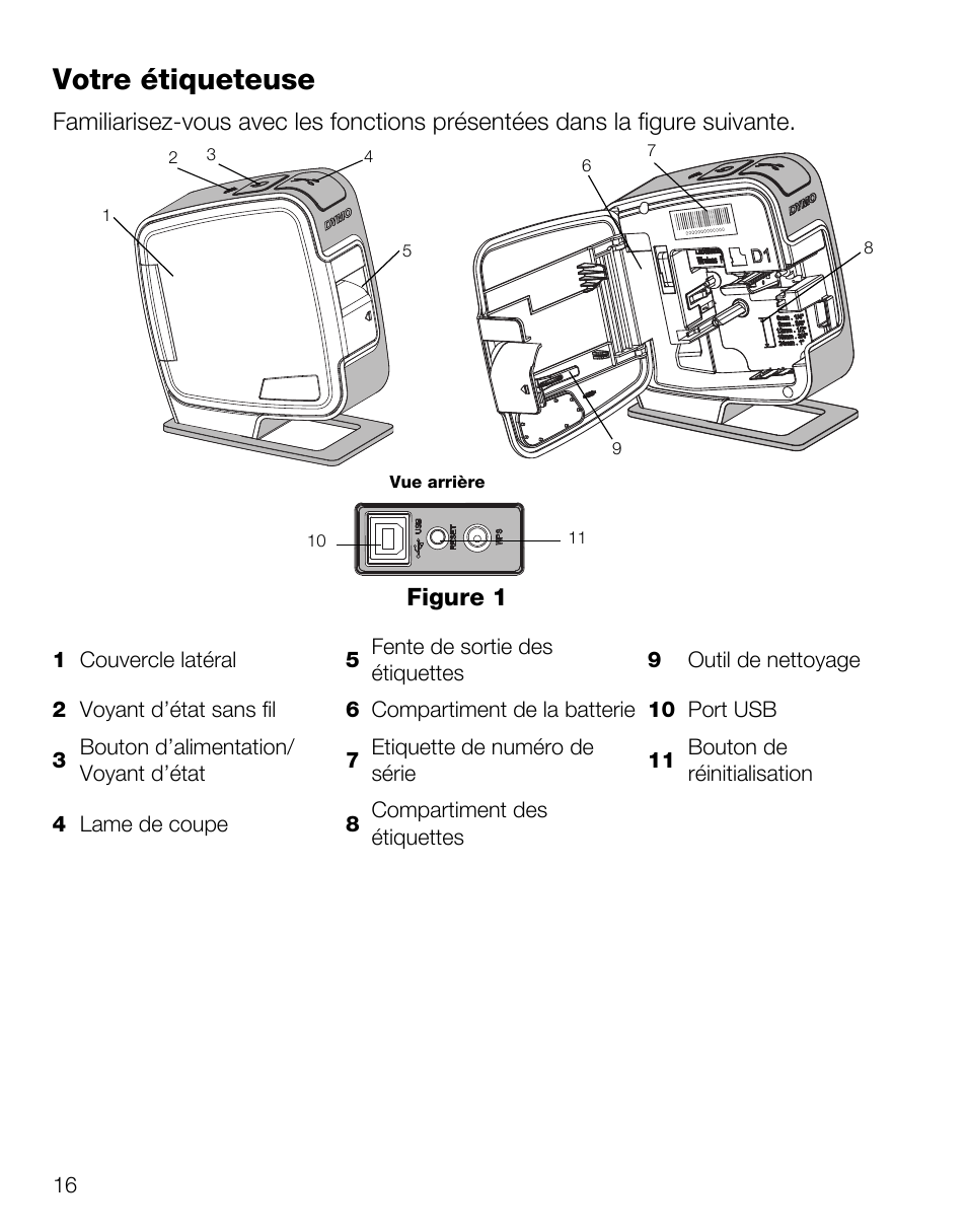 Votre étiqueteuse, Figure 1 | Dymo LabelManager Wireless PnP Quick Start Guide User Manual | Page 20 / 62