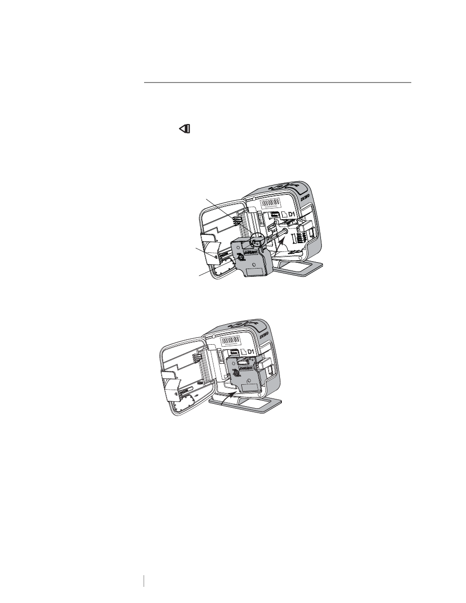 Inserting the label cassette | Dymo LabelManager Wireless PnP User Guide User Manual | Page 9 / 25