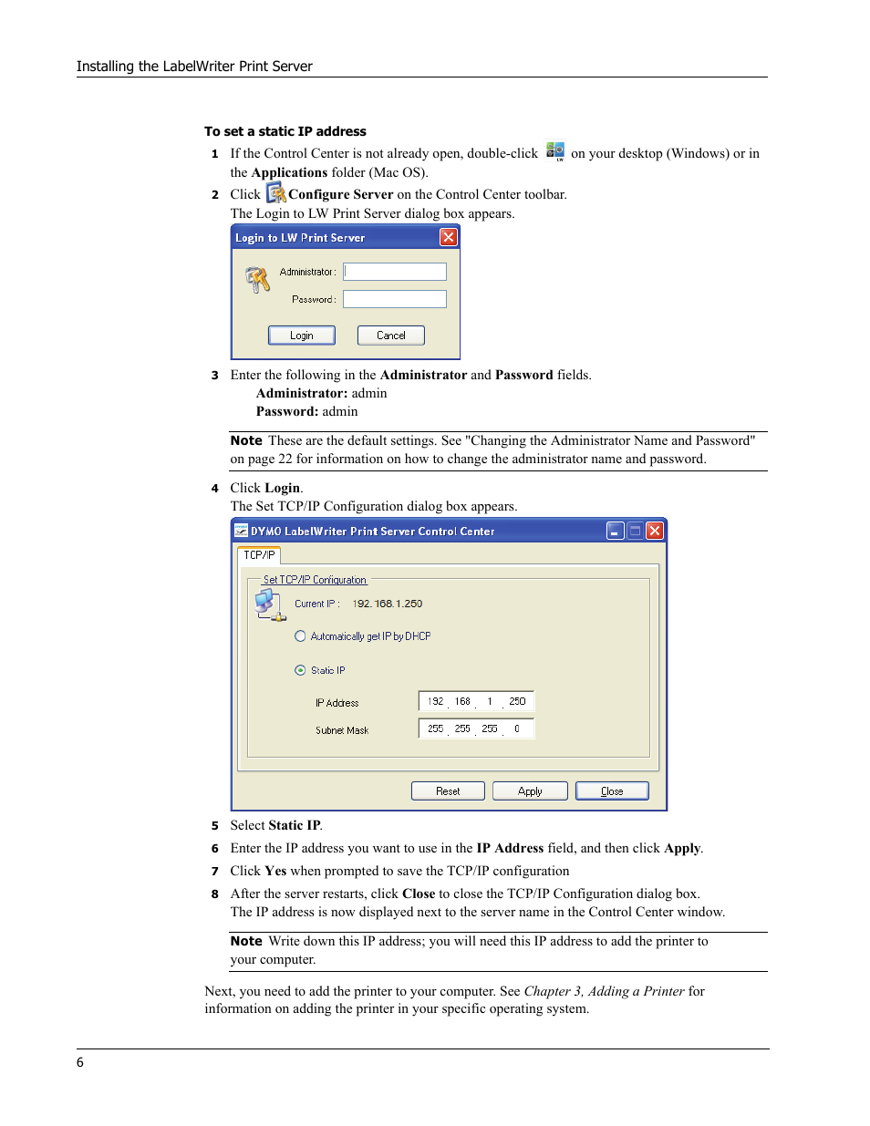 Dymo LabelWriter Print Server User Manual | Page 10 / 34