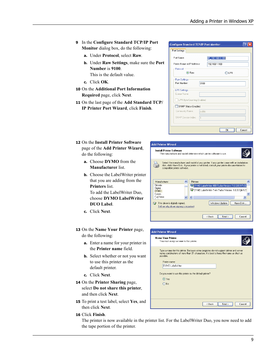 Dymo LabelWriter Print Server User Manual | Page 13 / 34