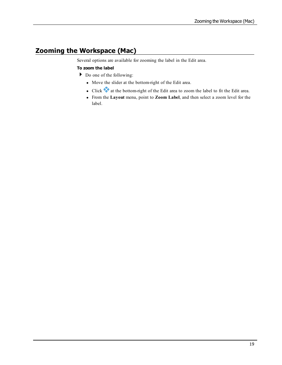 Zooming the workspace (mac) | Dymo LabelWriter 450 Turbo Software Manual User Manual | Page 27 / 118