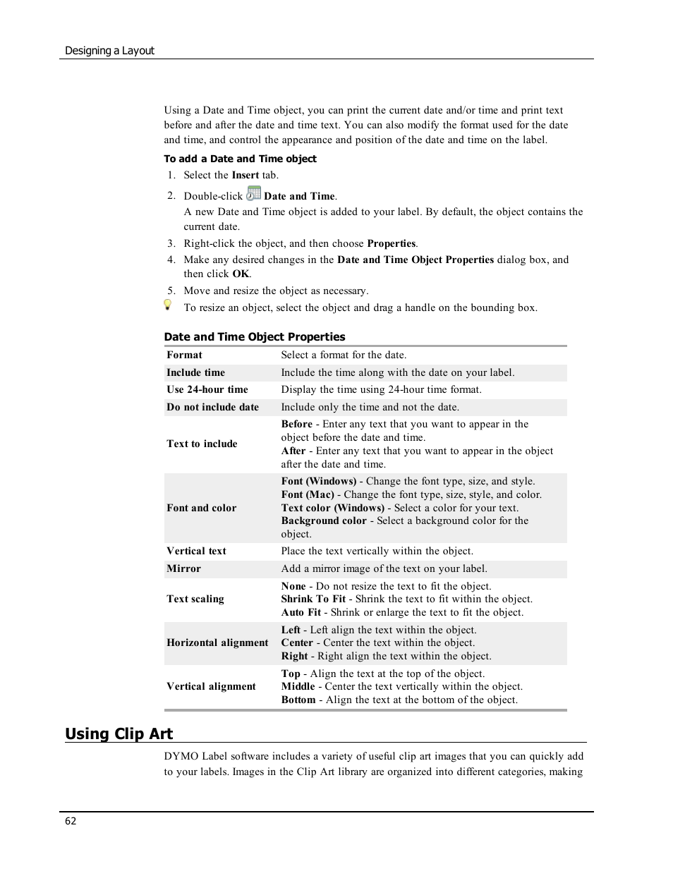 Using clip art | Dymo LabelWriter 450 Turbo Software Manual User Manual | Page 70 / 118