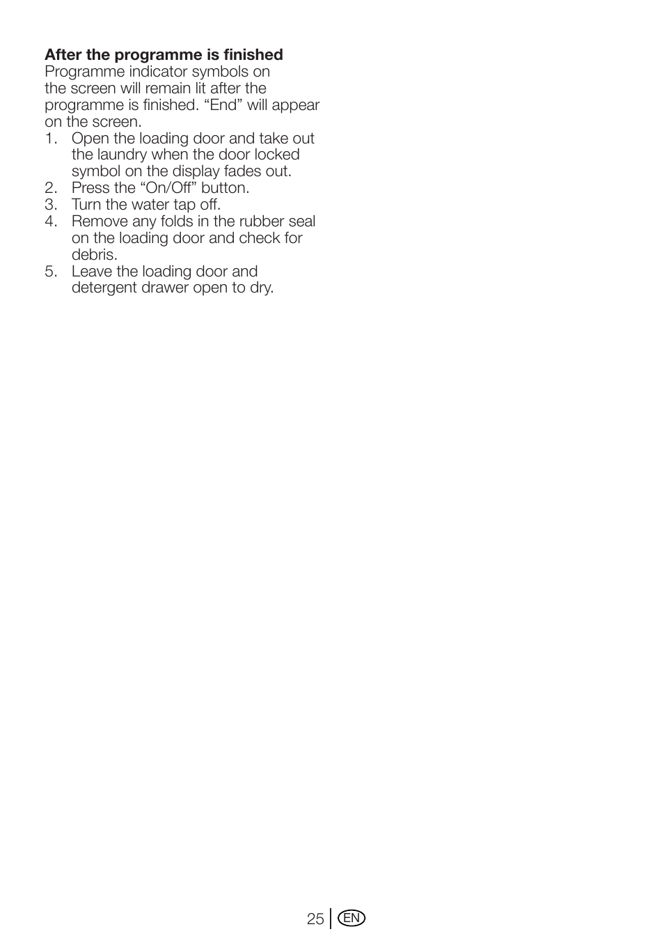 Beko WME 7247 S  EN User Manual | Page 25 / 40