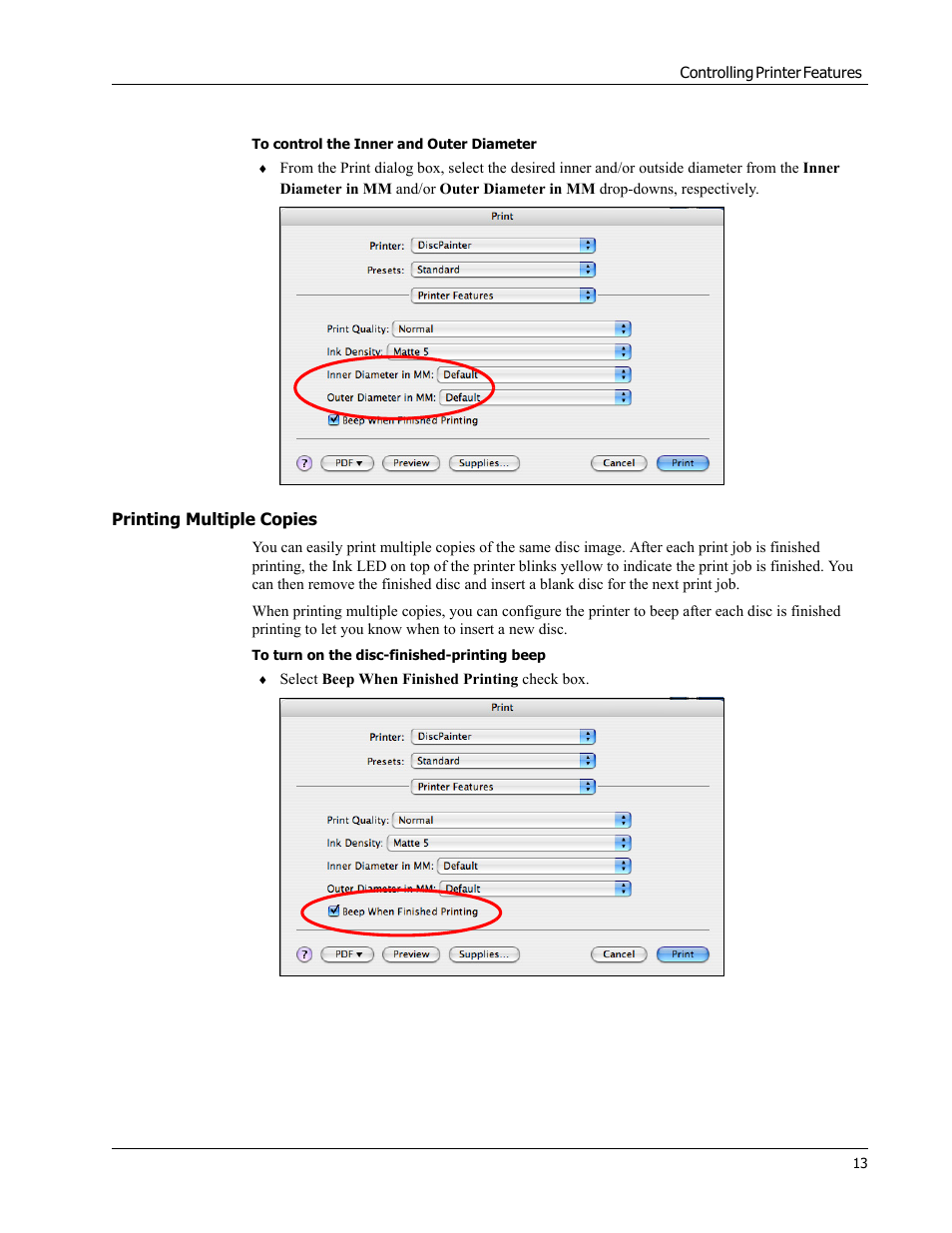 Printing multiple copies | Dymo Disc Painter User Manual | Page 17 / 56