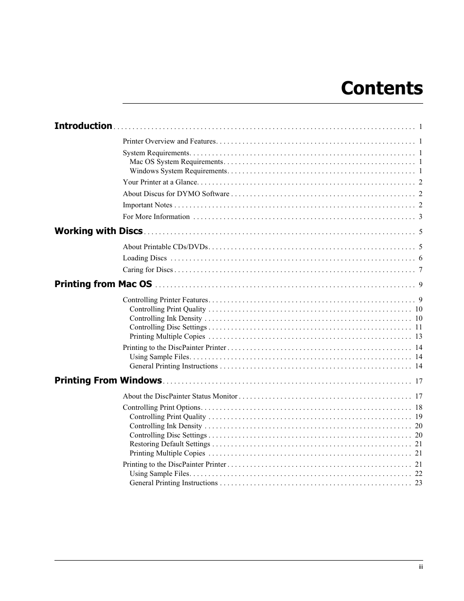 Dymo Disc Painter User Manual | Page 3 / 56