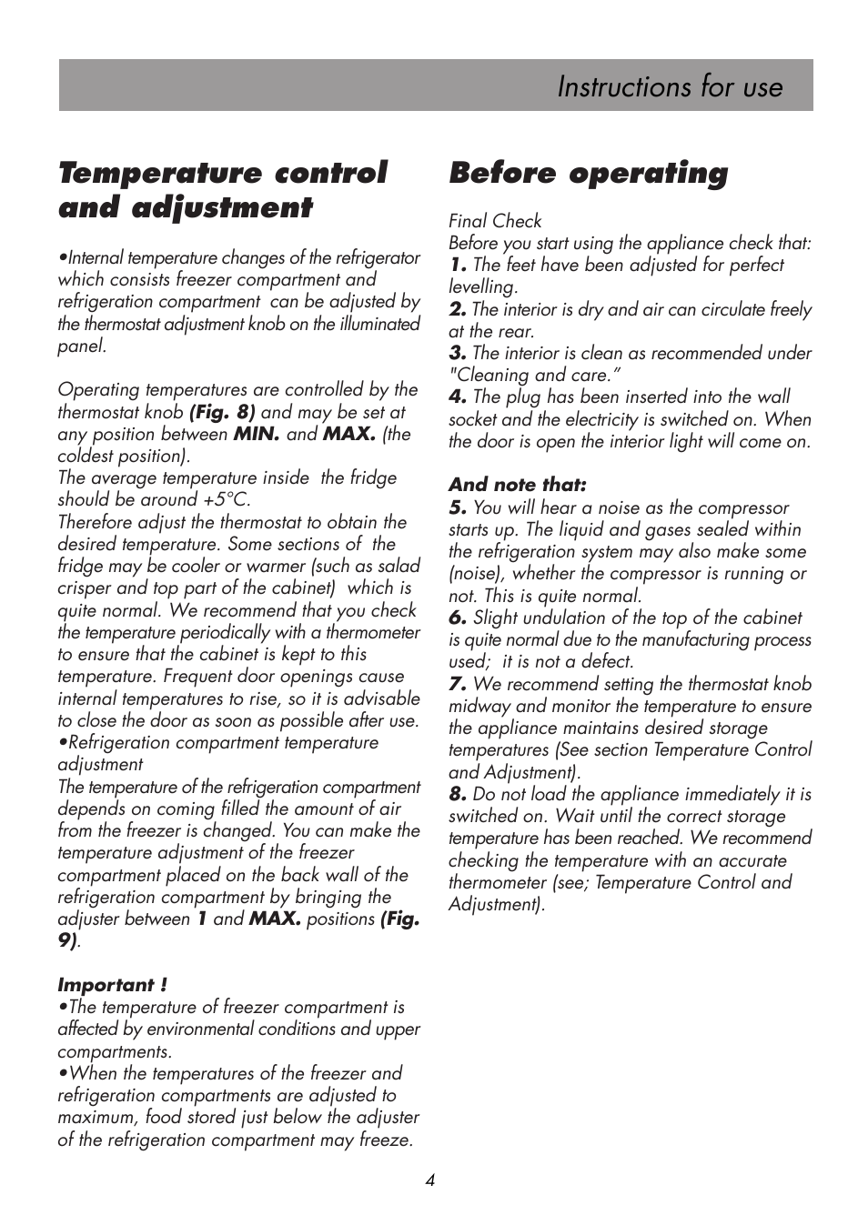 Before operating | Beko D 9400 NM User Manual | Page 10 / 14
