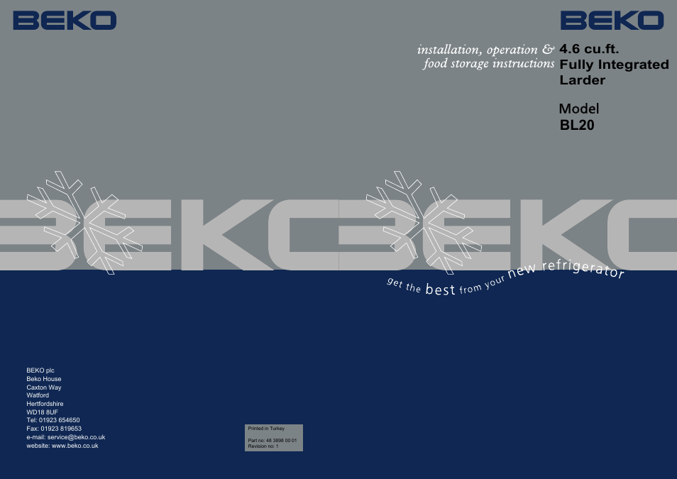 Beko BL20 User Manual | 12 pages