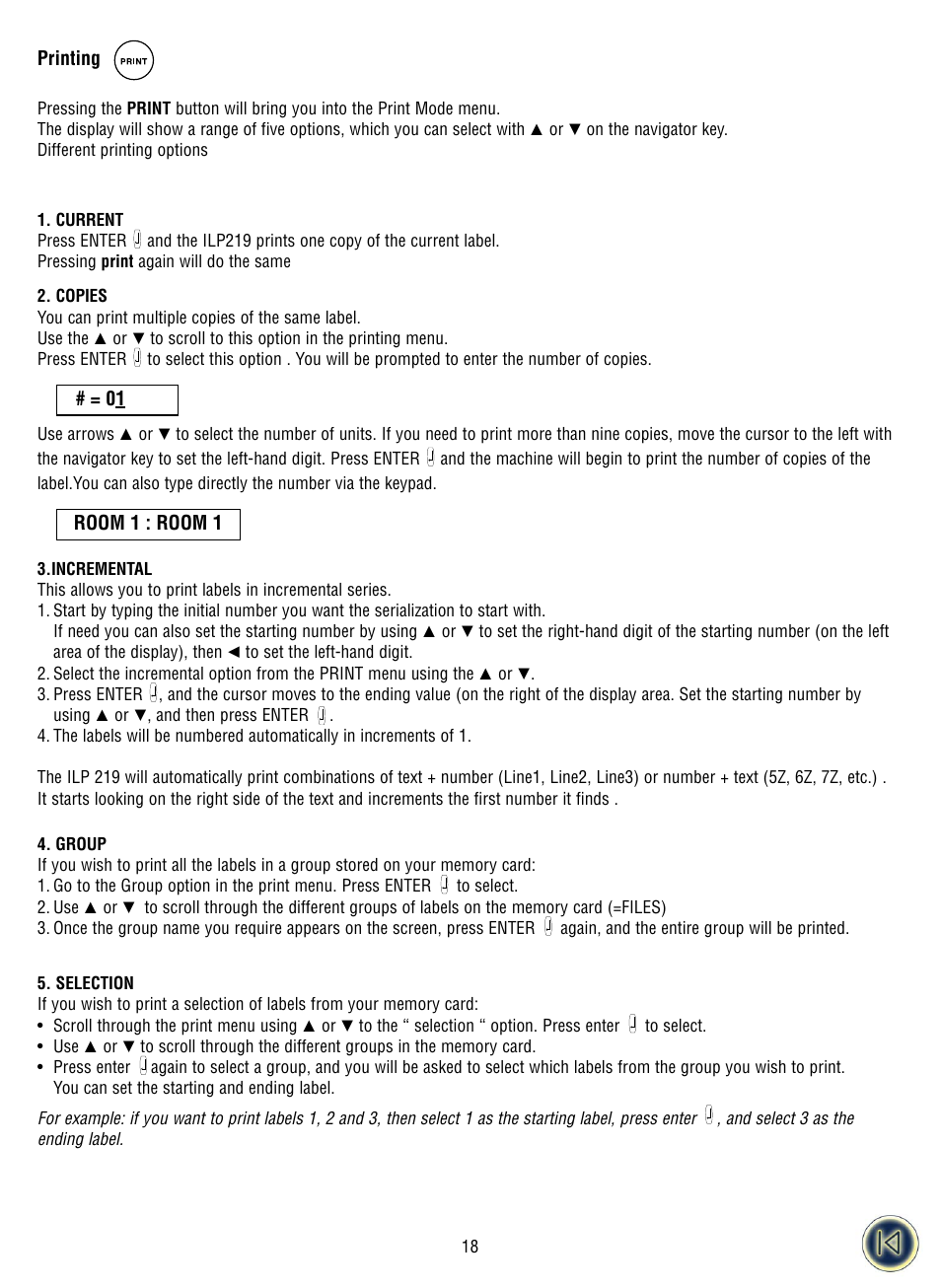 Printing | Dymo ILP219 User Manual | Page 21 / 40