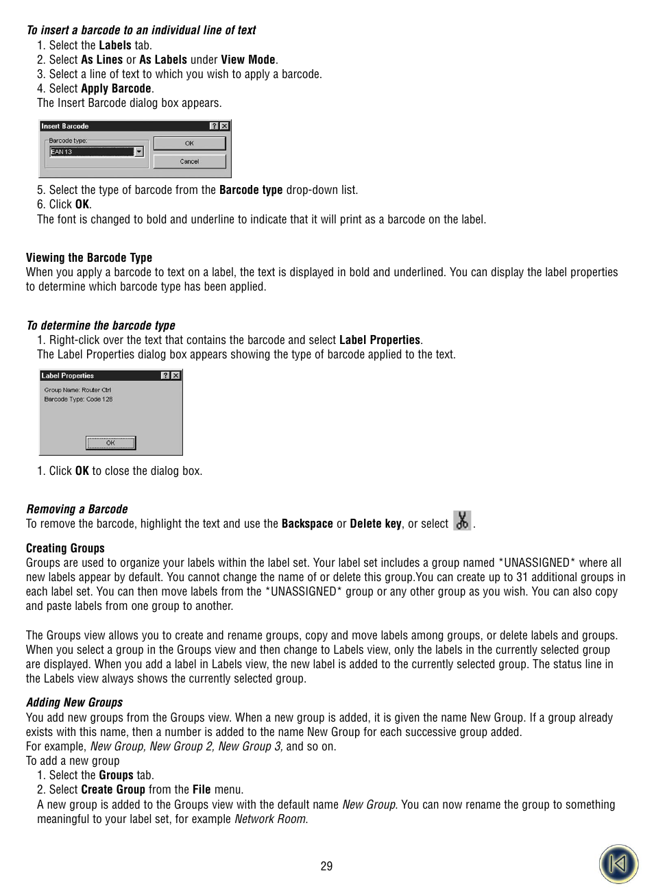 Creating groups | Dymo ILP219 User Manual | Page 31 / 40