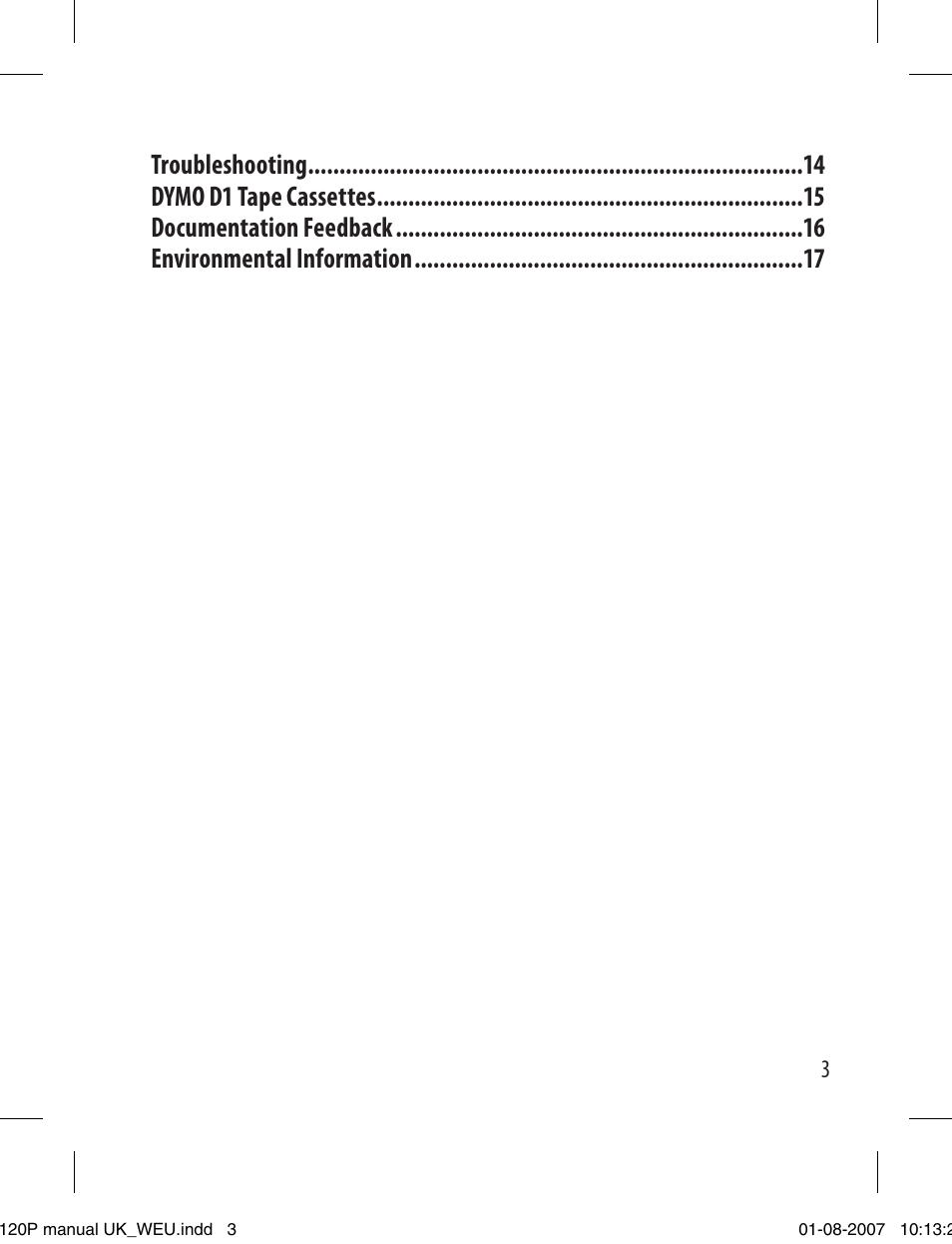 Dymo LabelManager 120P User Manual | Page 3 / 20
