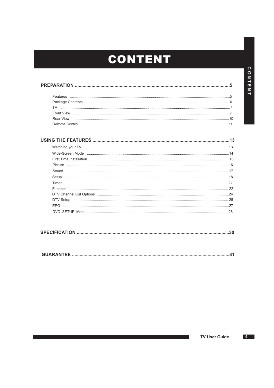 Content | Beko 22WLM550DHID User Manual | Page 5 / 33