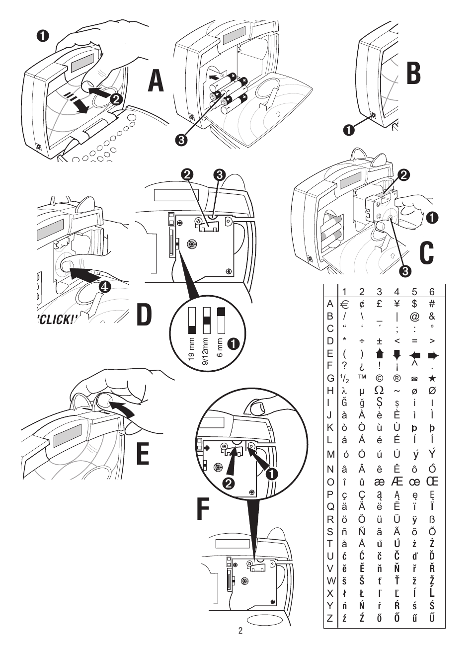 Ae d | Dymo LabelManager 200 User Manual | Page 2 / 12