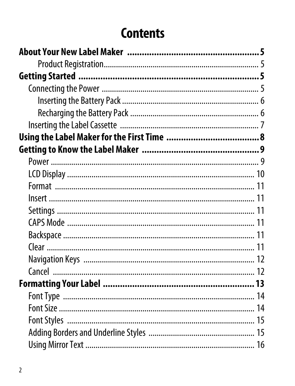 Dymo LabelManager 260P User Manual | Page 2 / 114