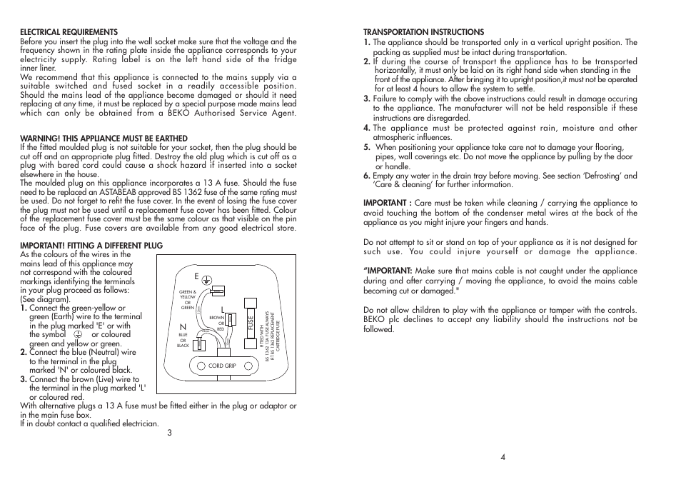 Beko FRIDGE / FREEZER TDA 735 User Manual | Page 3 / 11