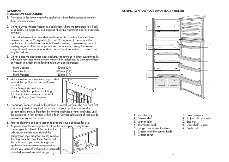 Beko FRIDGE / FREEZER TDA 735 User Manual | Page 4 / 11