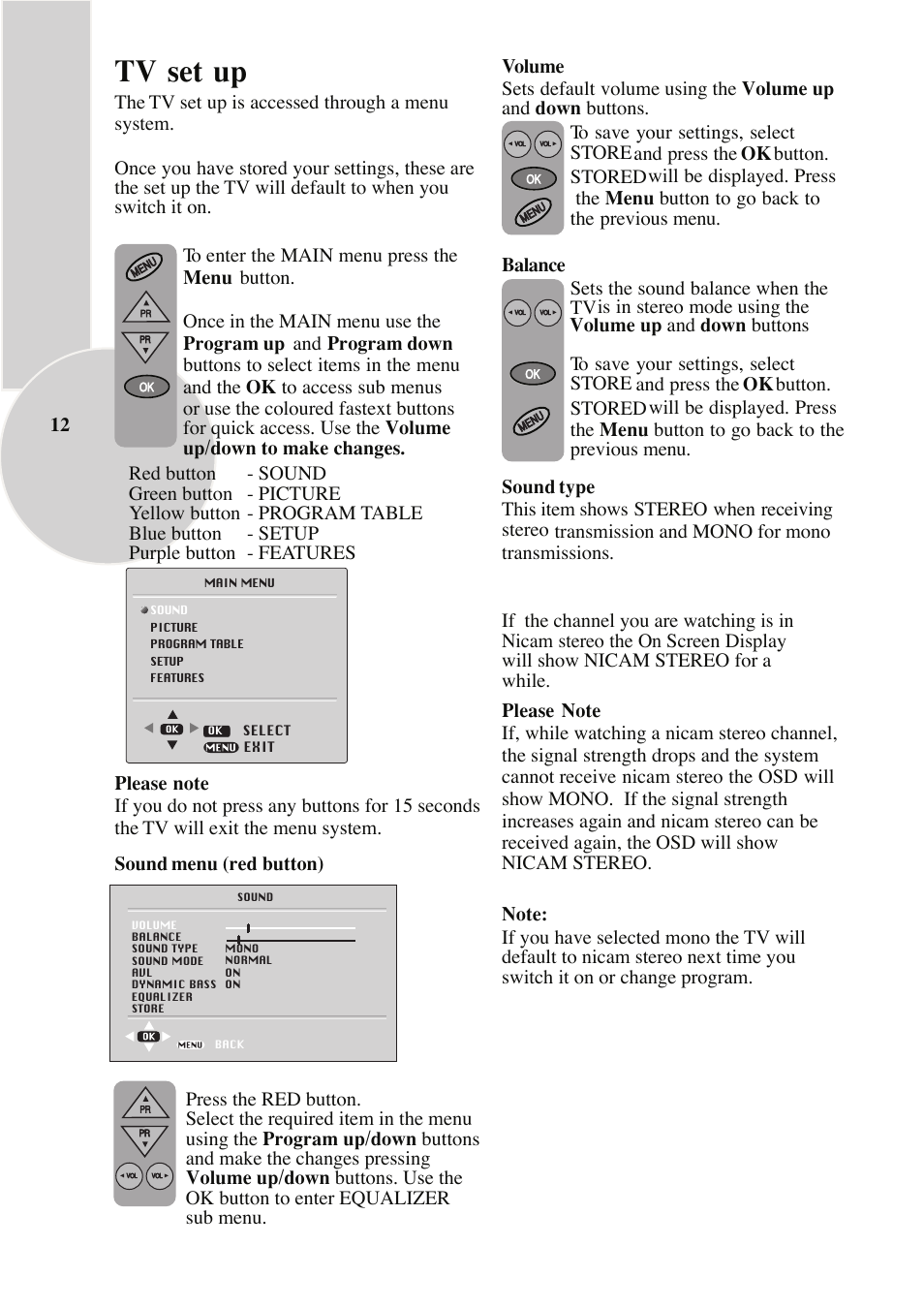 Tv set up | Beko C7 User Manual | Page 13 / 30