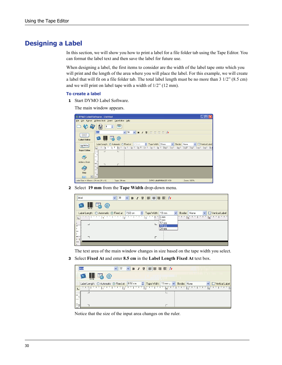Designing a label | Dymo LabelWriter 400/400 Duo/400 Turbo/400 Twin Turbo User Manual | Page 34 / 64
