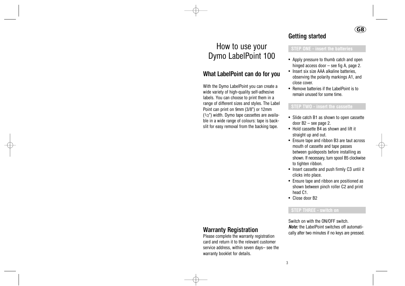 How to use your dymo labelpoint 100 | Dymo LabelPoint 100 User Manual | Page 2 / 18