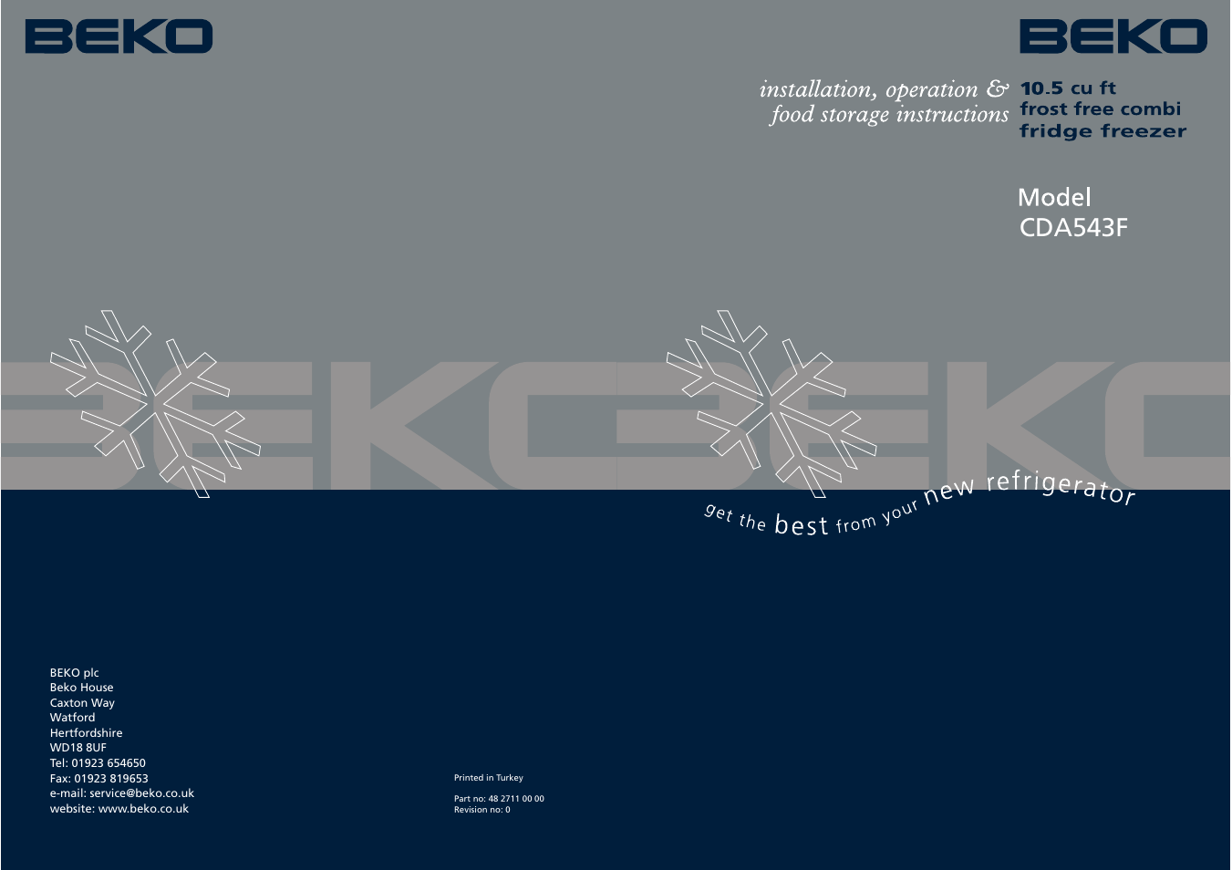 Beko CDA543F User Manual | 11 pages