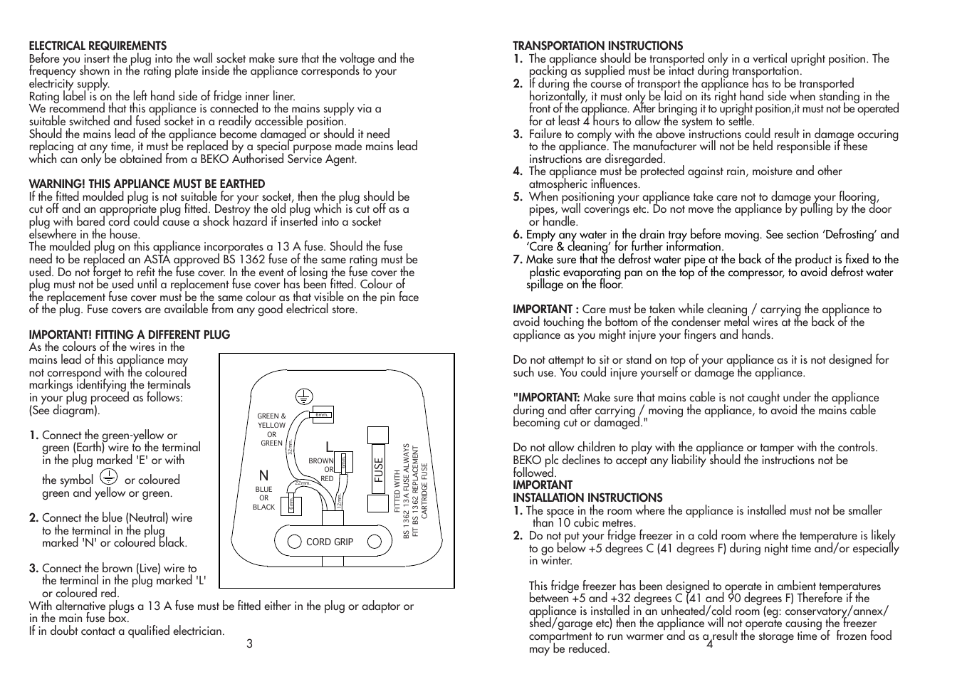 Beko CDA543F User Manual | Page 3 / 11