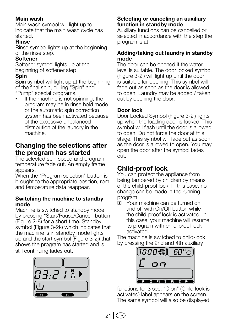 Child-proof lock | Beko D2 7082 E User Manual | Page 21 / 36