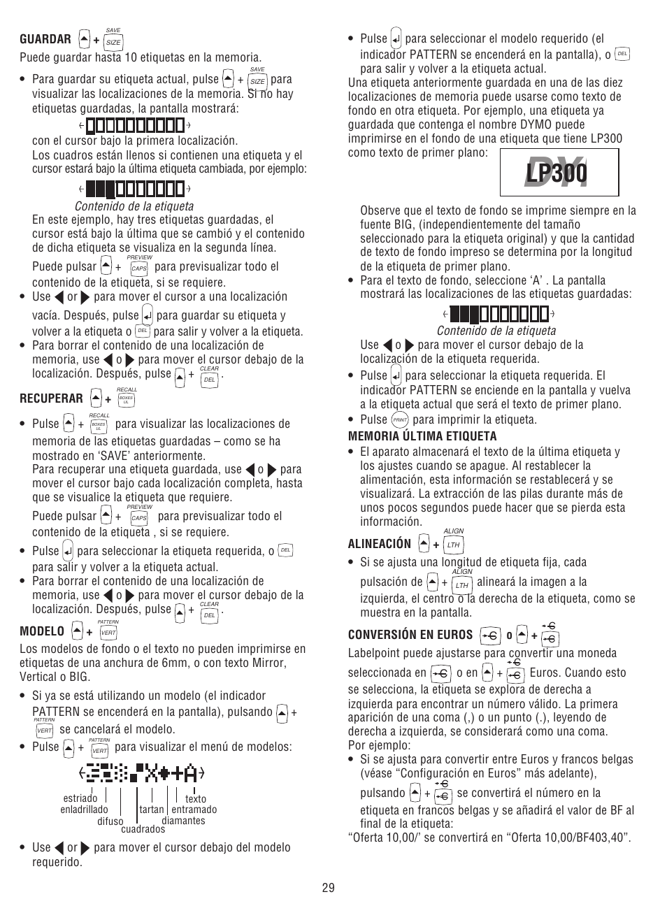 Dymo, Lp300 | Dymo LabelPoint 300 User Manual | Page 11 / 12