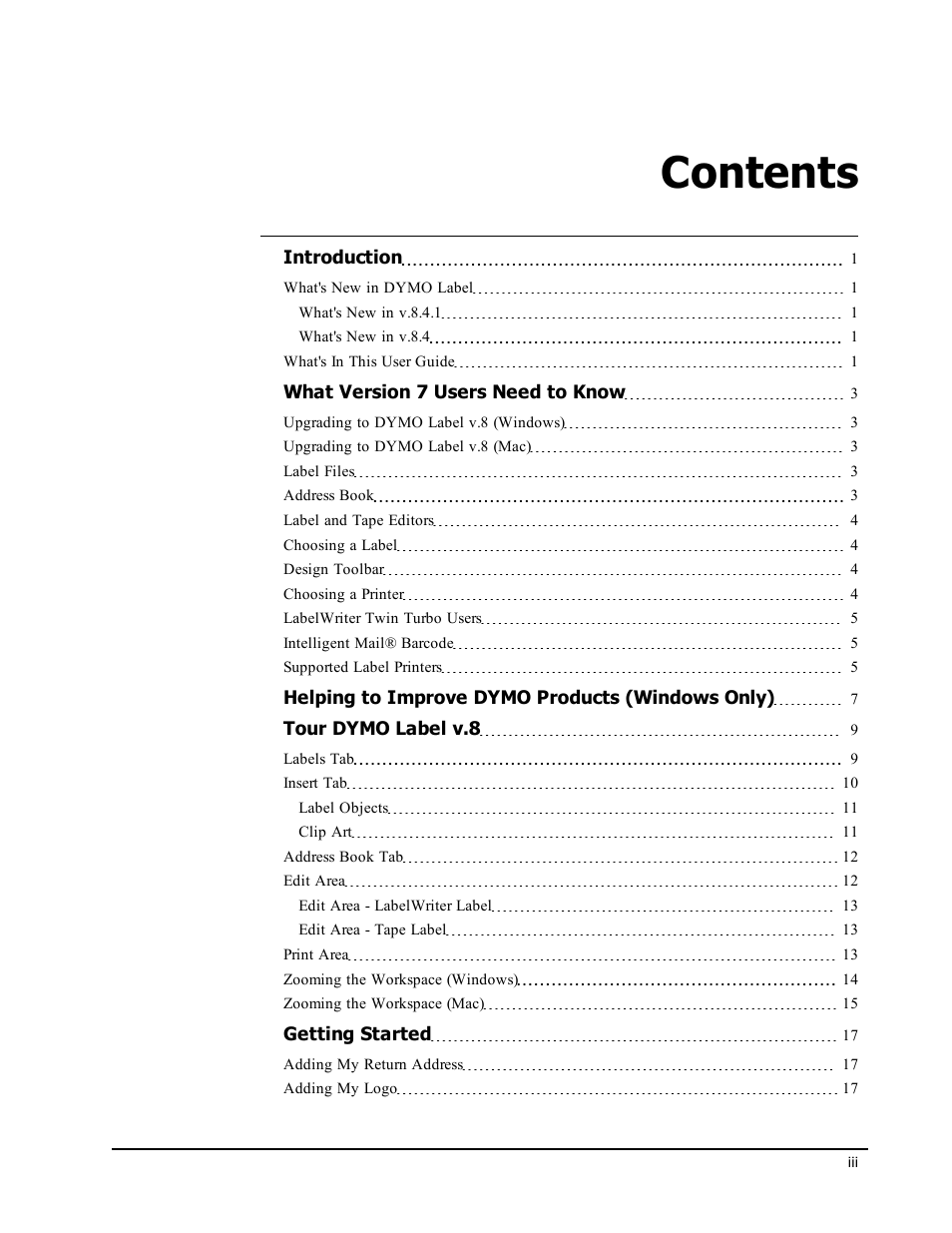 Dymo LabelWriter 300,310,320,330 DLS 8 User Manual | Page 3 / 122