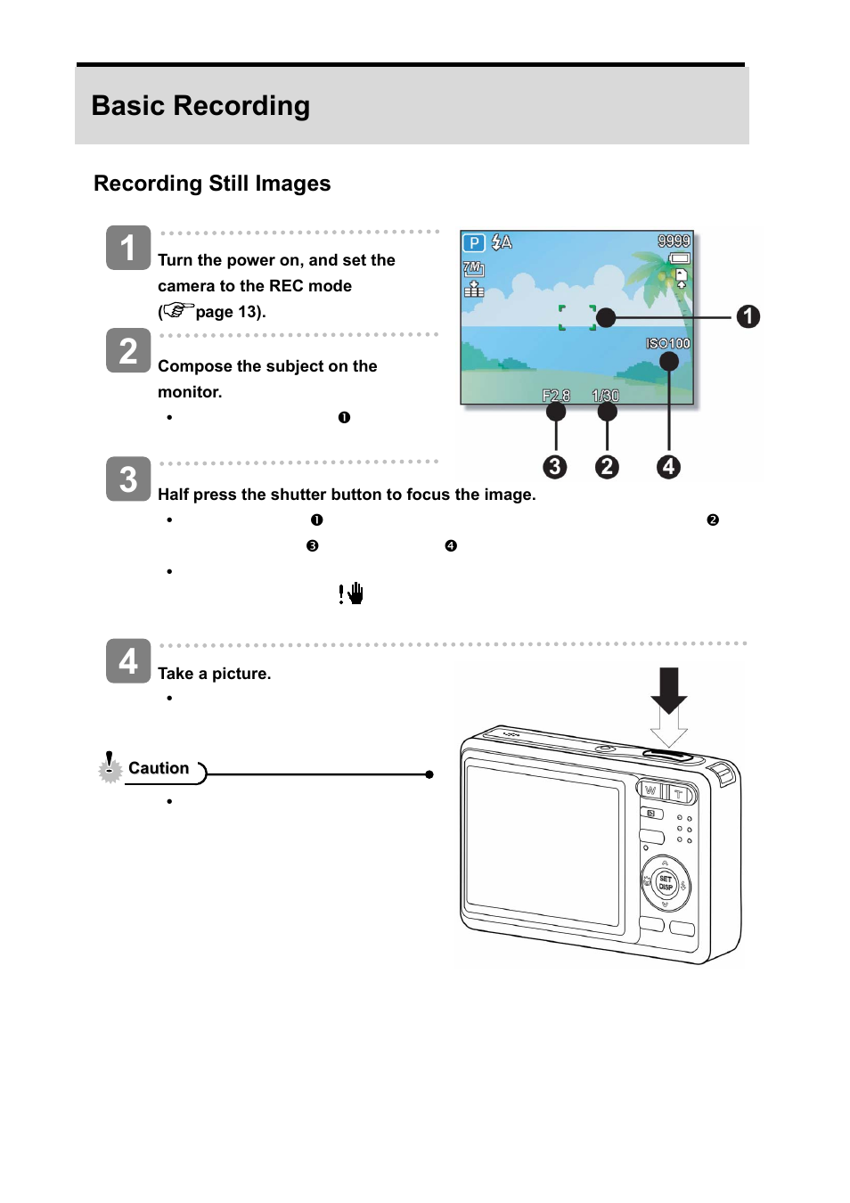 Basic recording, Recording still images | Beko BDK 870 User Manual | Page 24 / 62