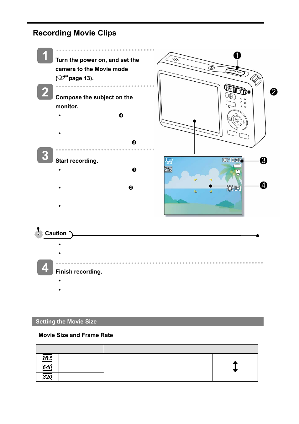 Recording movie clips | Beko BDK 870 User Manual | Page 33 / 62