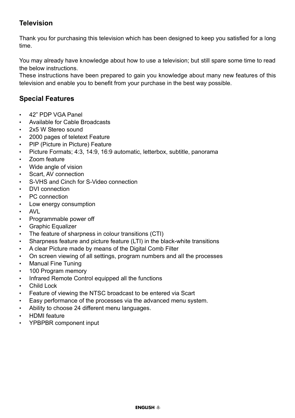 Teletext, List of contents, Start | Important considerations to follow, Product description, External equipment connection, Panel connections, Performing the initial power-on settings, Attention, Tv controls | Beko Plasma TV User Manual | Page 6 / 31