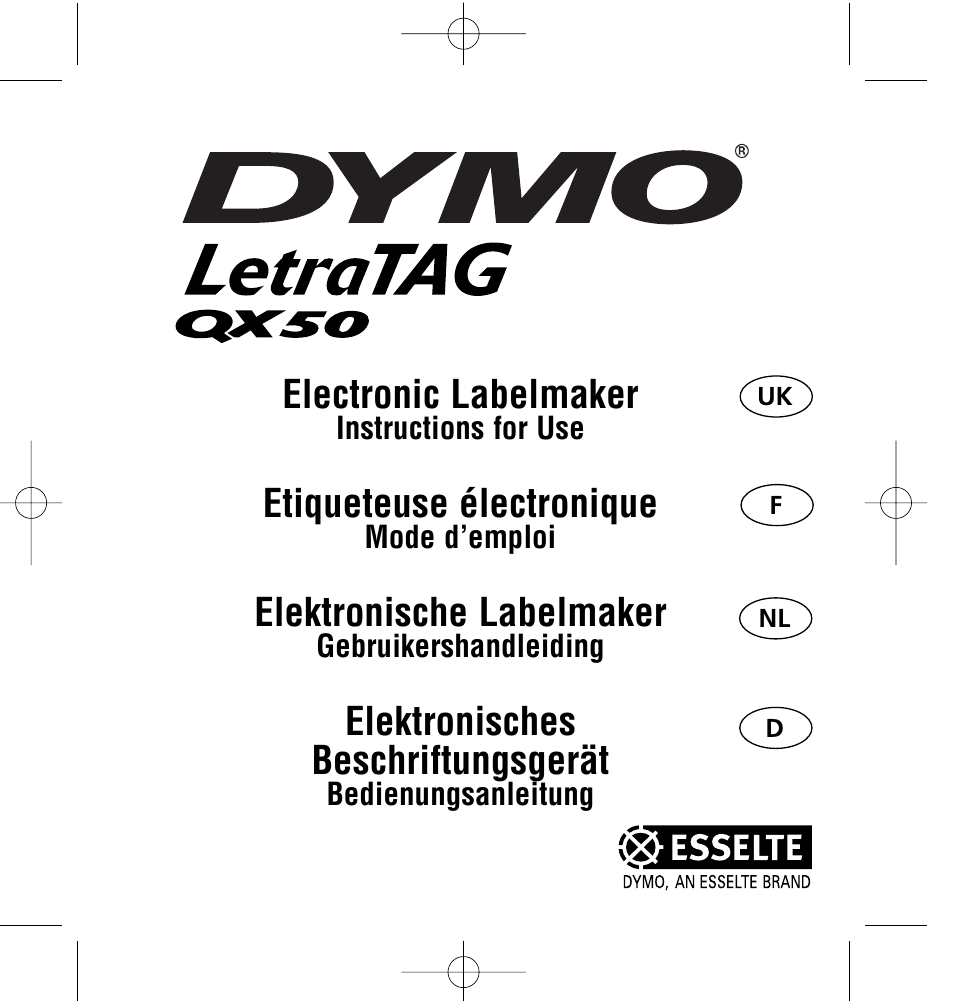 Dymo LetraTag QX50 User Manual | 44 pages