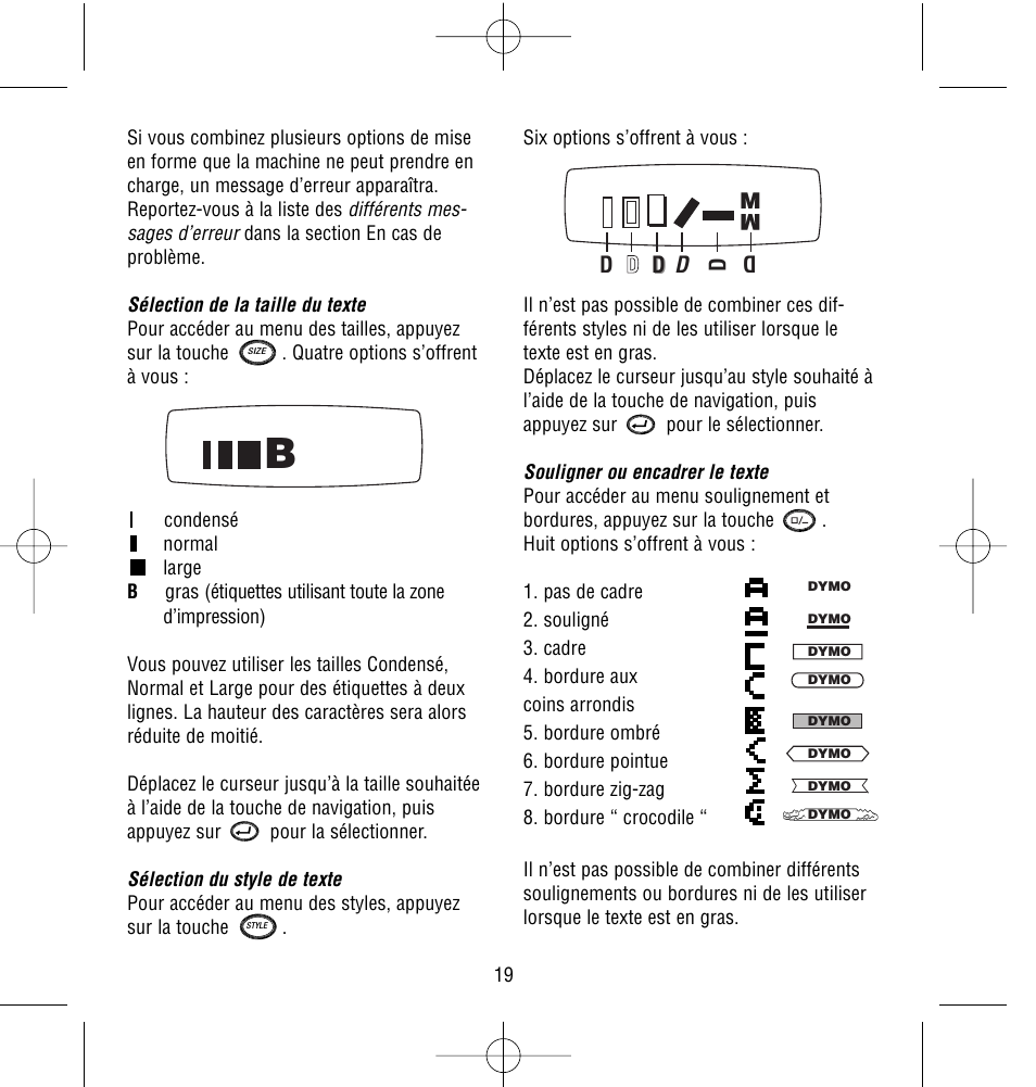 Dm m | Dymo LetraTag QX50 User Manual | Page 19 / 44