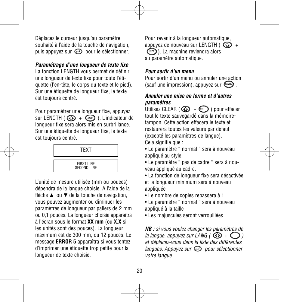 Dymo LetraTag QX50 User Manual | Page 20 / 44