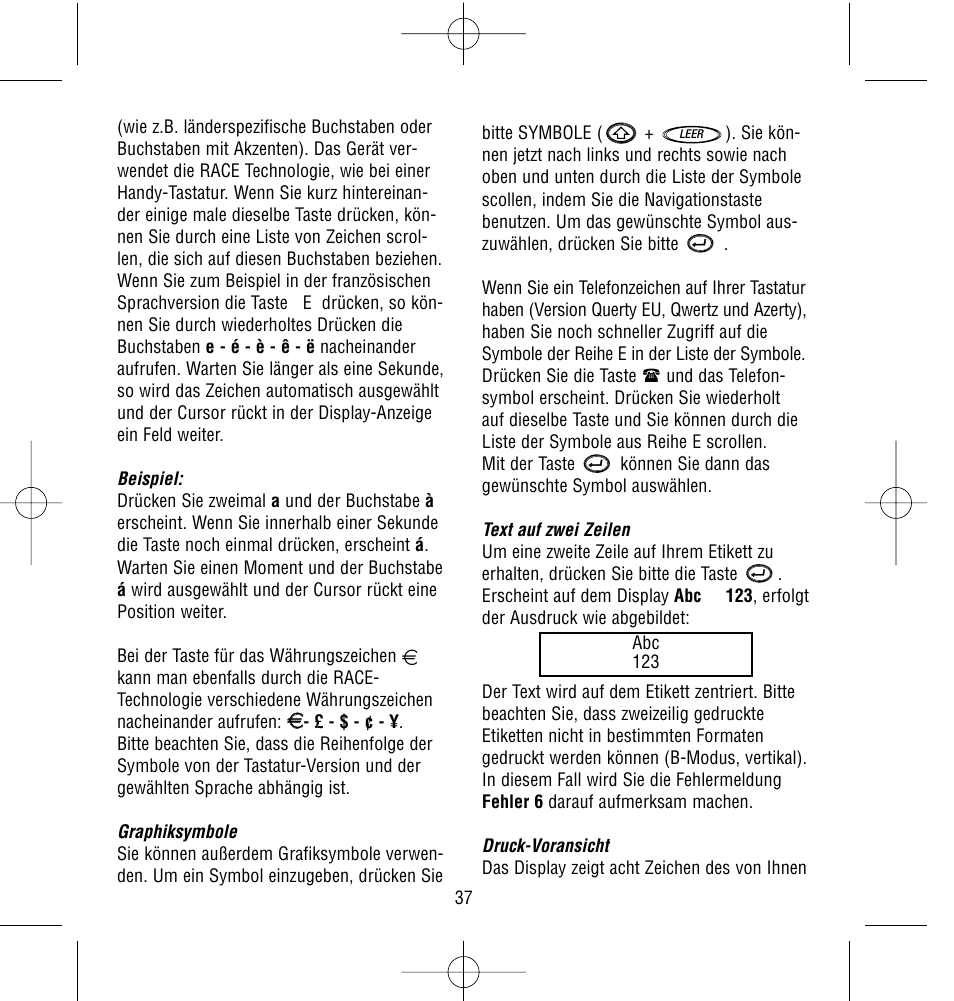 Dymo LetraTag QX50 User Manual | Page 37 / 44