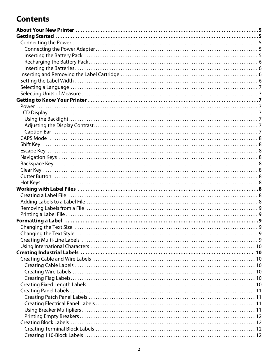 Dymo Rhino 5200 User Manual | Page 2 / 24