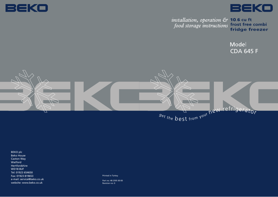 Beko CDA 645 F User Manual | 11 pages