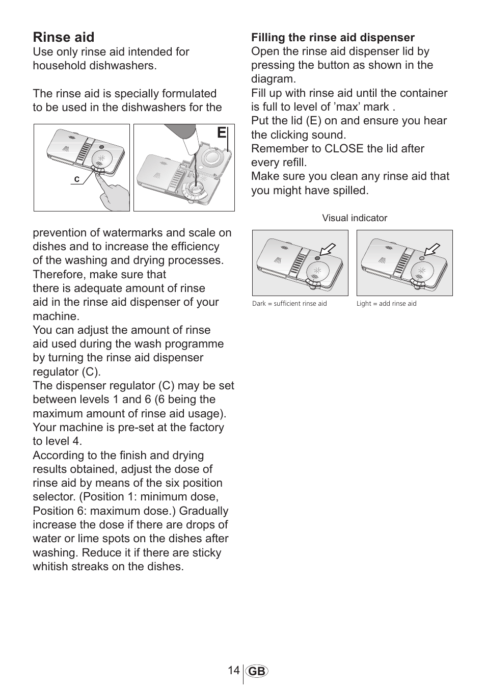 Rinse aid | Beko DFN 1000 X User Manual | Page 15 / 36