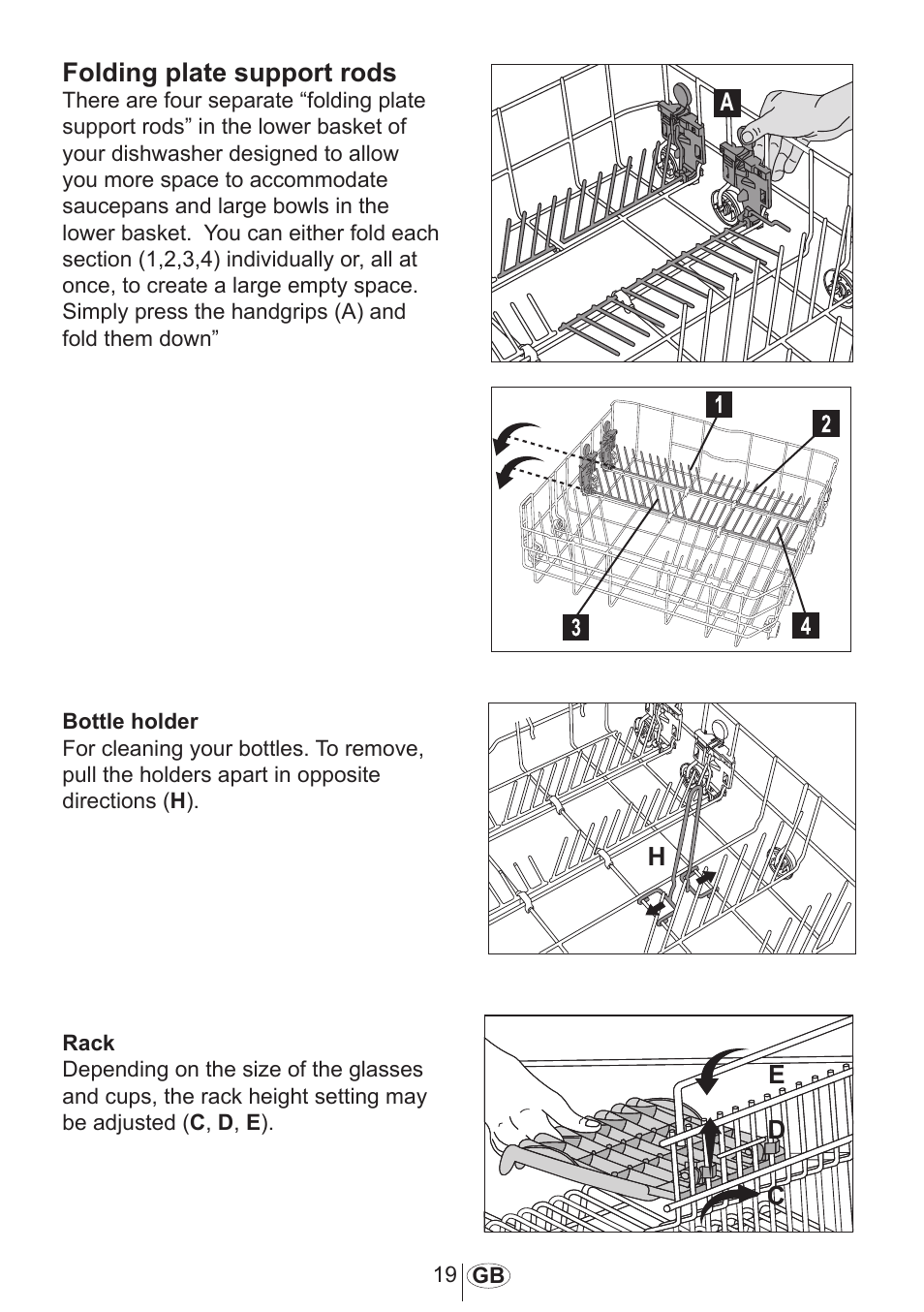 Folding plate support rods | Beko DFN 1000 X User Manual | Page 20 / 36